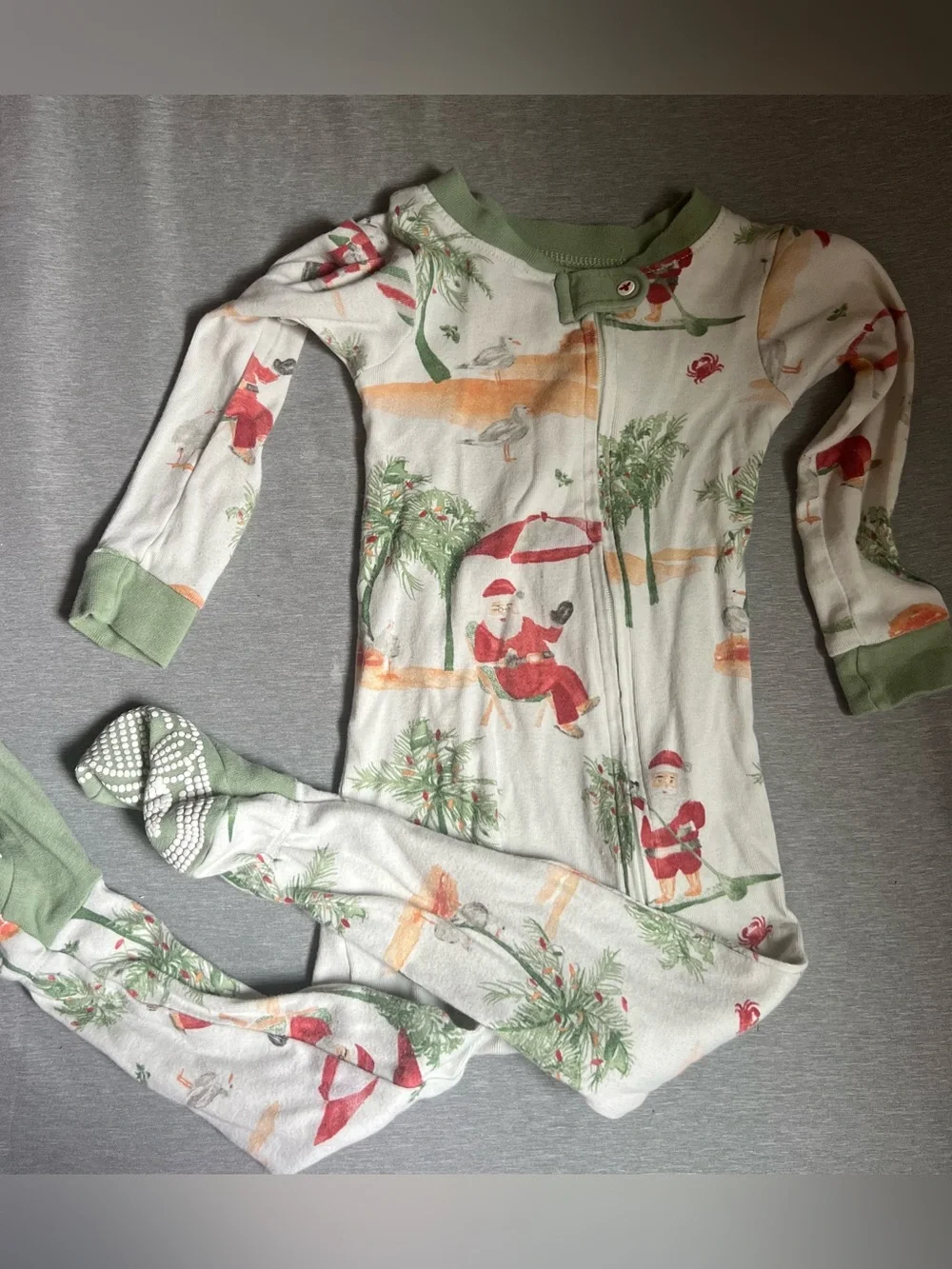 Burt’s Bees Baby Surfin Santa Zip Pjs